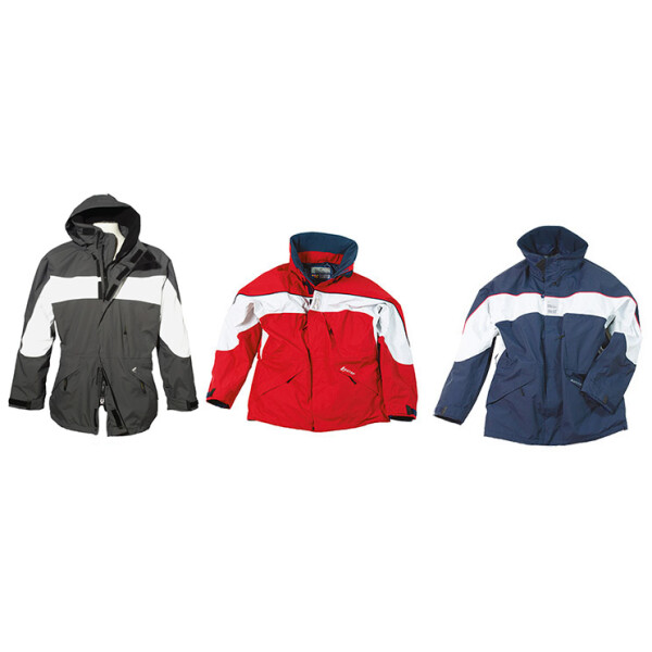 Herren Bootsjacke Segeljacke Coastal GOTOP Halifax Jacke Farbe: Graphite/White/Red ( Dunkelgrau/Weiß/Rot ), Größe: XL