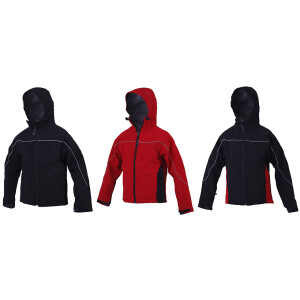 TempioKid Softshell Jacke mit Kapuze, Farbe: rot/schwarz...